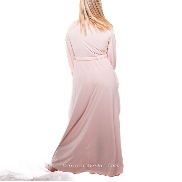 Vintage 1960's OLGA Pink Wrap Up Lingerie Gown Dress - Picture 8 of 10